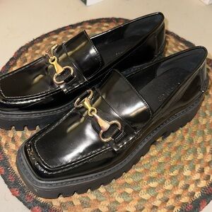 Open edit size 6.5 gold black loafers Nordstrom open edit